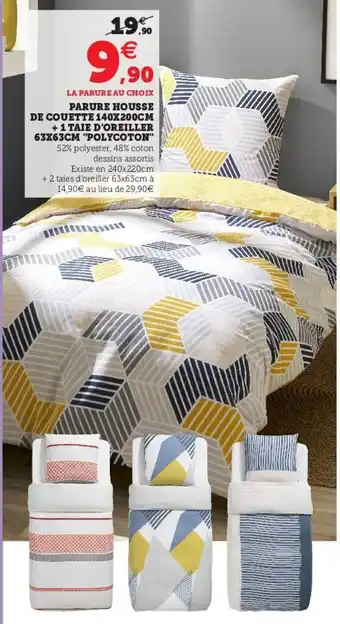 Super U Parure Housse de Couette 140x200 cm offre