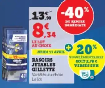 Super U Rasoirs jetables gillettes offre