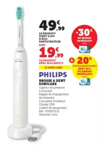 Super U Brosse a dents sonicare offre