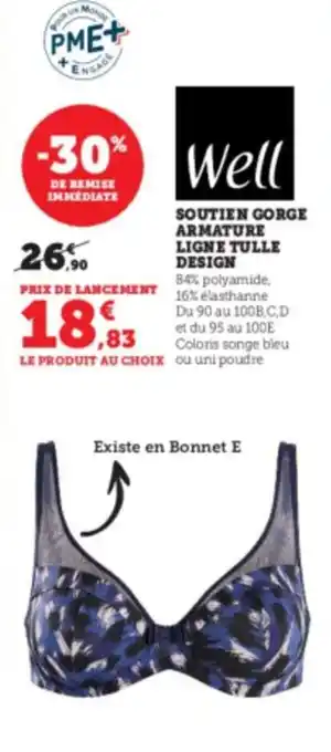 Super U Soutien gorge armatures ligne tulle design offre
