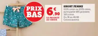 Super U Short femme offre