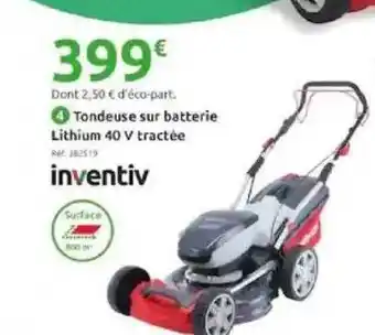 Mr Bricolage Tondeuse Sur Batterie Lithium 40 V Tractée Inventiv offre