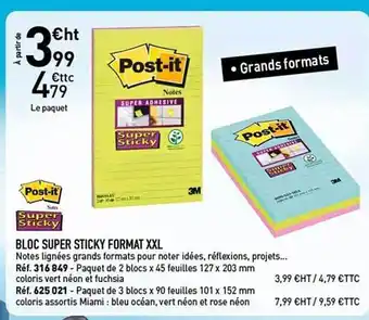 Hyperburo Bloc Super Sticky Format Xxl offre