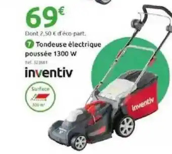 Mr Bricolage Tondeuse électrique Poussée 1300 W Inventiv offre