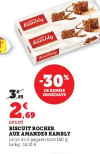 Super U Biscuits Aux Amandes Kambly offre