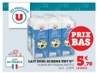 Super U Lait Demi-Ecreme UHT U offre