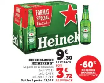 Super U Biere Blonde Heineken 5° offre