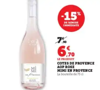 Super U Cotes De Provence AOP Rose Mimi En Provence offre