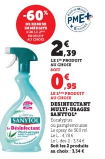Super U Desinfectant Multi-Usages Sanytol offre