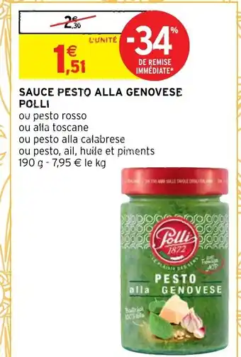 Intermarché Sauce Pesto Alla Genovese Polli offre