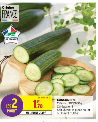 Intermarché Concombre offre