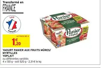 Intermarché Yaourt Panier Aux Fruits Mûres/Mytilles Yoplait offre