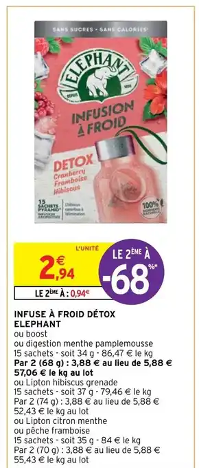 Intermarché Infuse A Froid Détox Elephant offre
