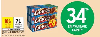 Intermarché Granola Chocolat Au Lait Lu offre