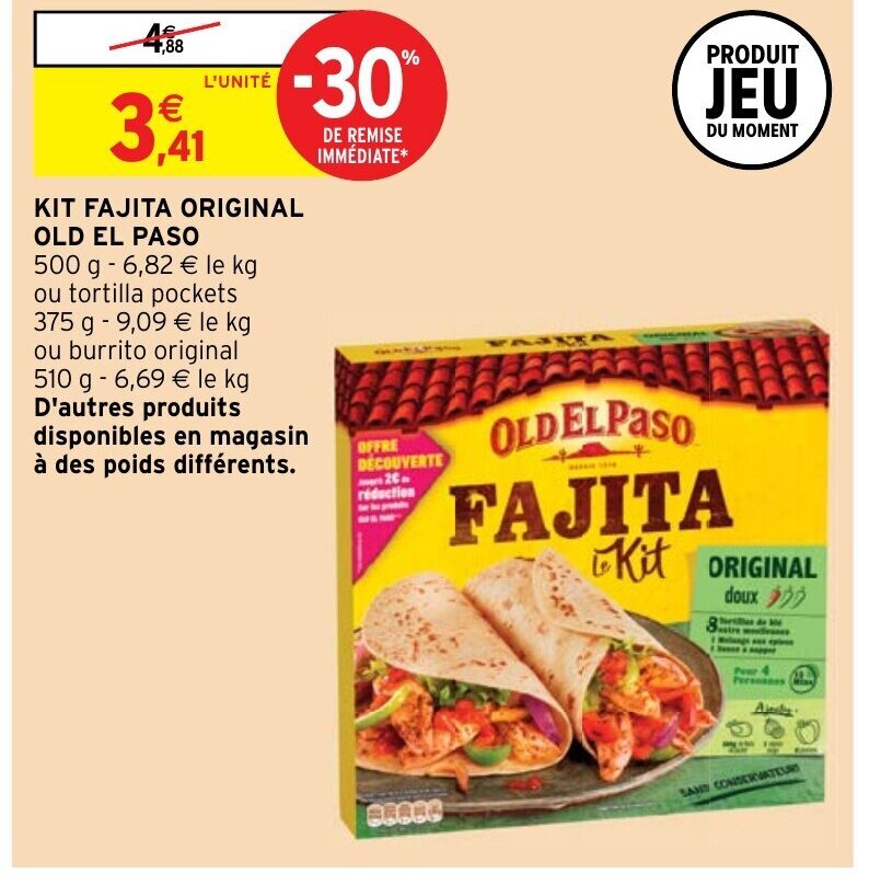Promo Kit Fajita Original Old Paso chez Intermarché