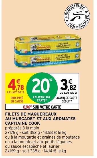 Intermarché Filets De Maquereaux Au Muscadet et Aux Aromates Capitaine Cook offre