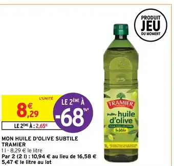 Intermarché Mon Huile D'Olive Subtile Tramier offre