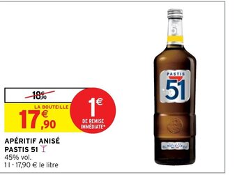 Intermarché Apéritif Anisé Pastis 51 offre