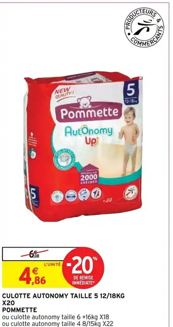 Intermarché Culotte Autonomu Taille 5 12 / 18KG X20 Pommette offre