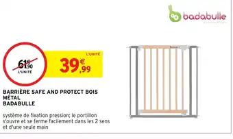 Barriére Safe And Protect Bois Métal badabulle