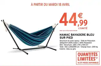 Intermarché Hamac Bayadere Bleu Sur Pied offre