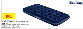 Intermarché Matelas Floque Easy Inflate 1 Place Bestway offre