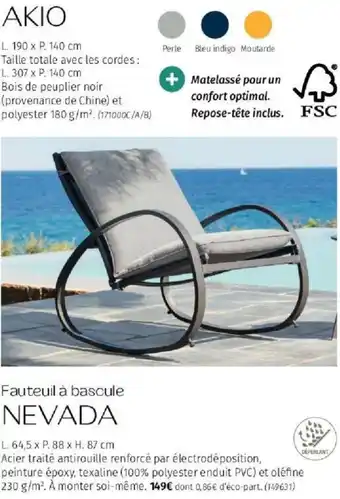 La Foir'Fouille Fauteuil A Bascule Nevada offre