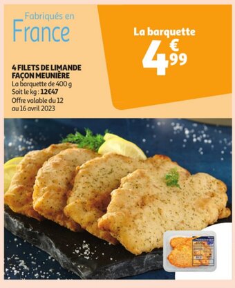Auchan 4 filets de limande façon meunière offre