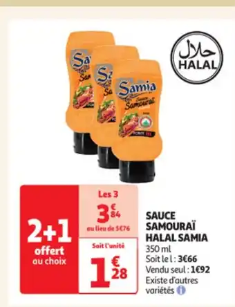 Auchan Sauce samourai halal samia offre
