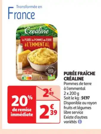 Auchan Pure fraiche crealine offre