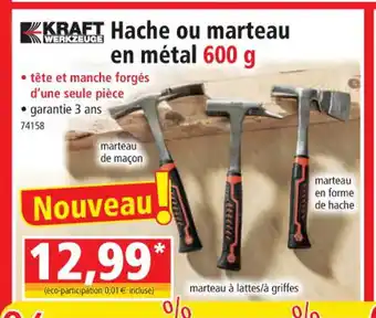 Norma Hache ou marteau en metal offre