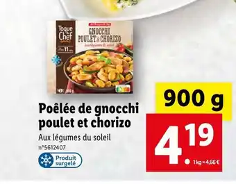 Lidl Toque du chef poêlée de gnocchi poulet et chorizo offre