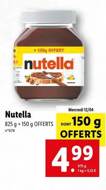 Lidl Nutella nutella offre