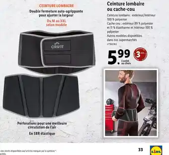 Lidl Crivit ceinture lombaire ou cache-cou offre