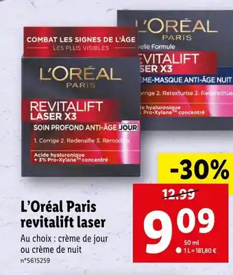 Lidl L’oréal l’oréal paris revitalift laser offre