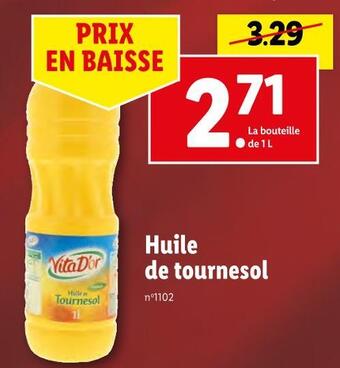 Lidl Vita d'or huile de tournesol offre