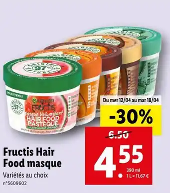 Lidl Fructis fructis hair food masque offre
