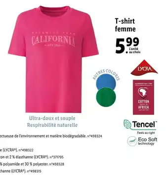 Lidl Lycra t-shirt femme offre