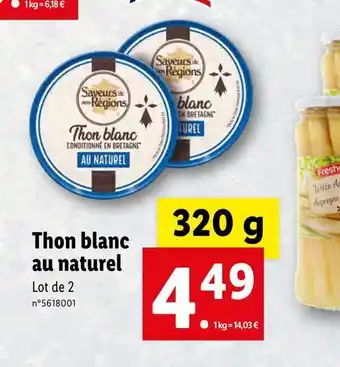 Saveur de nos régions thon blanc au naturel