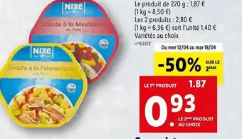 Lidl Nixe salade de thon offre
