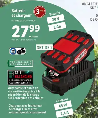 Lidl Batterie et chargeur offre