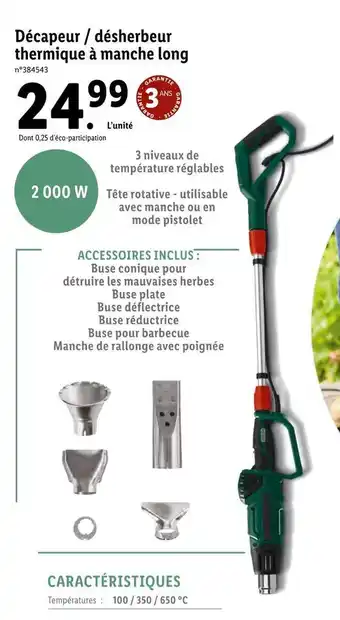 Lidl Parkside décapeur / désherbeur thermique à manche long offre