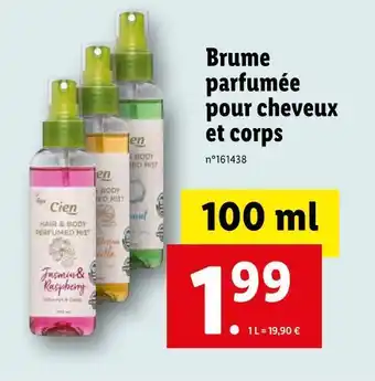 Lidl Cien brume parfumée pour cheveux et corps offre