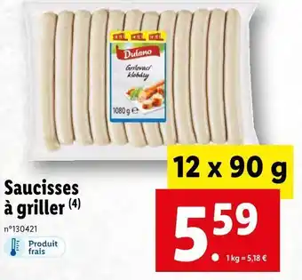 Lidl Dulano saucisses à griller offre