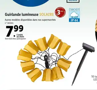 Lidl Livarno guirlande lumineuse solaire offre