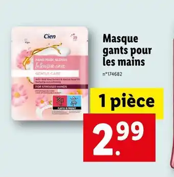 Lidl Cien masque gants pour les mains offre