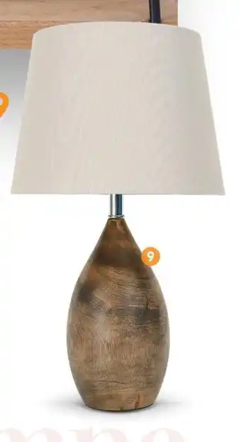 b&m Lampe pied en bois offre