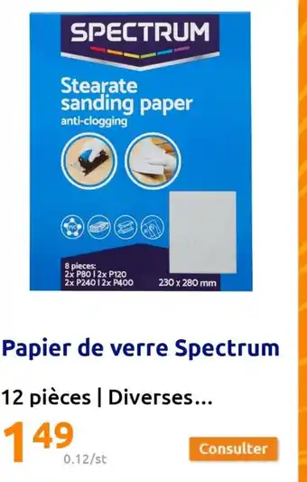 Action Papier De Verre Spectrum 12 PiRagoût ces | Diverses.... offre