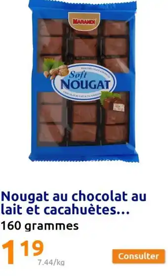 Action Nougat Au Chocolat Au Lait Et Cacahuetes offre