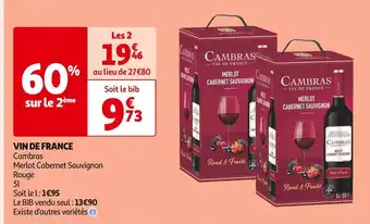 Auchan Supermarché Cambras vin de france offre